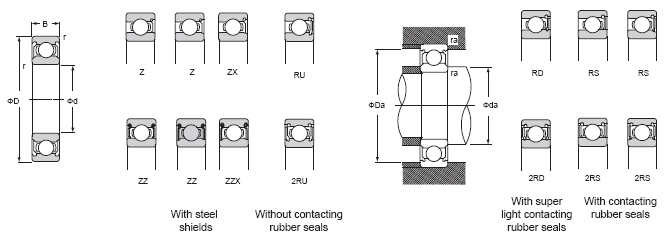 6016 ZZ 6016 2RS - Buy Deep Groove Ball Bearing, Single Row Deep